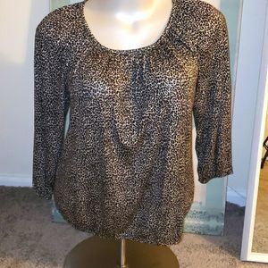 Michael Kors Leopard Top Dark Camel